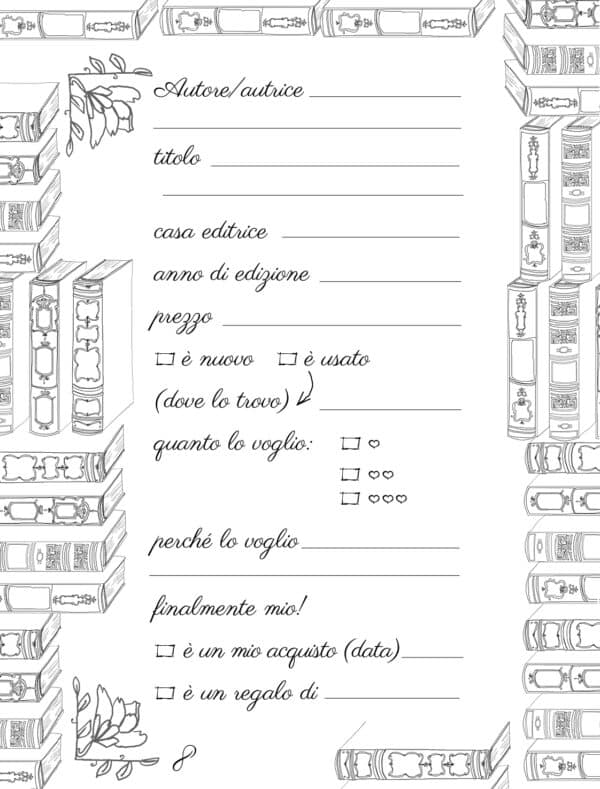 i libri che vorrei - agendina dei desideri