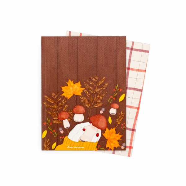 quaderno di ritorno dal bosco/tartan beige e rosso