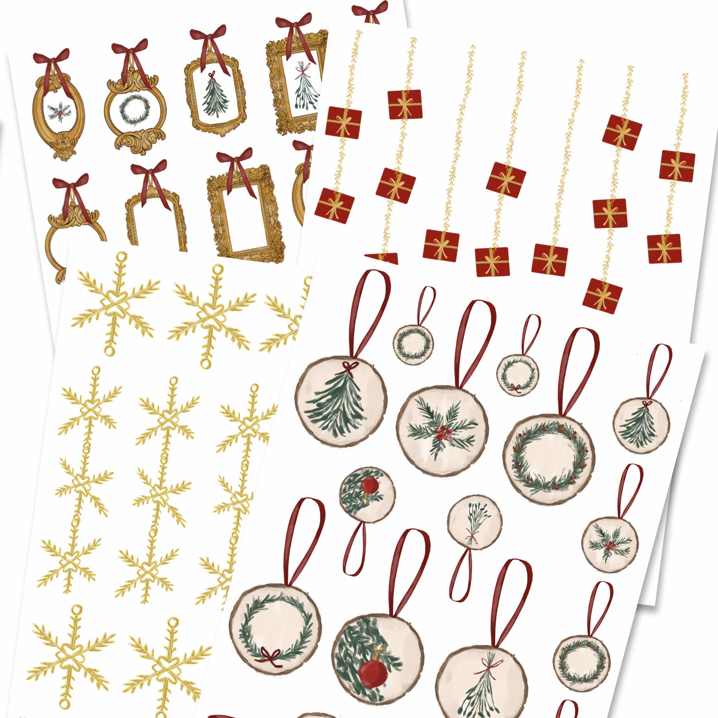 sticker classic Christmas