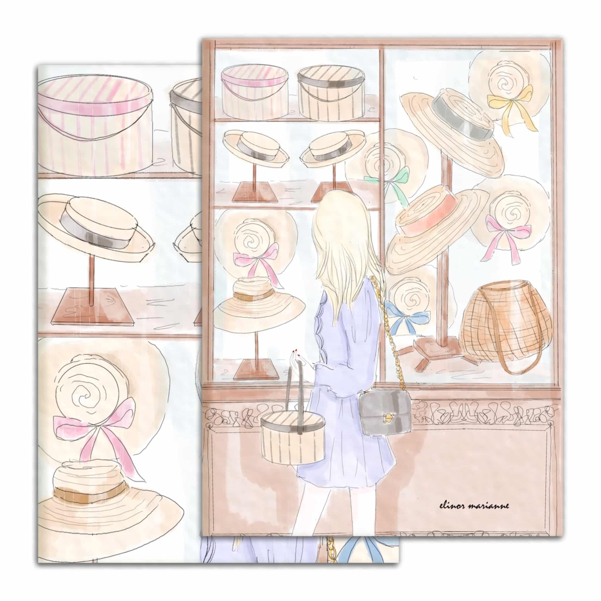 agendina tra borse di iuta e cappelli di paglia